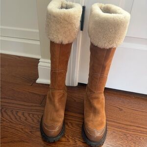 Hunter Suede Shearling Boots